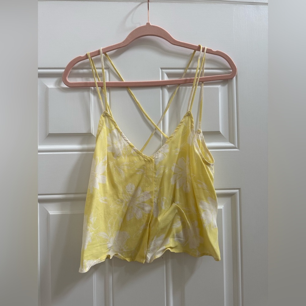 Reformation yellow floral crop top